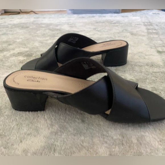 Clark’s Collection Black Strappy Sandals with Kitten Heel 8M - Picture 5 of 11